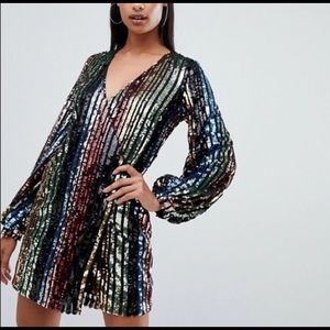 Rainbow sequence dress